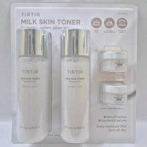 Set of 2 TIRTIR Milk Rice Skin Toner 200ml + 2 Ceramic Cream 15ml Luxe Skincare